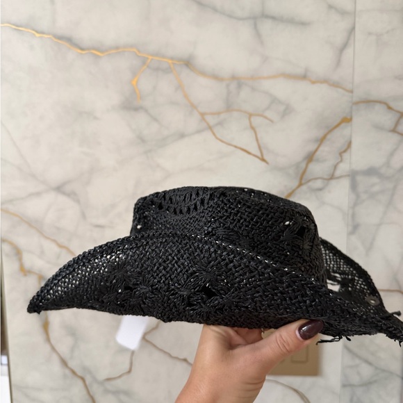 Black Woven Cowboy Hat - Picture 4 of 5